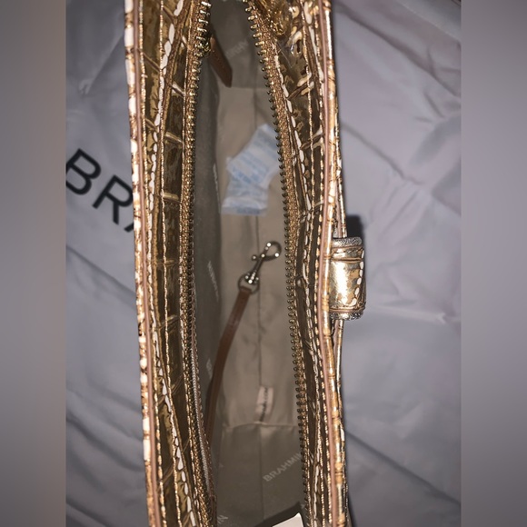 NWT BRAHMIN Small Johanna Shoulder Bag Nutmeg Opulust GOLD One-of-a-Kind - Picture 8 of 12